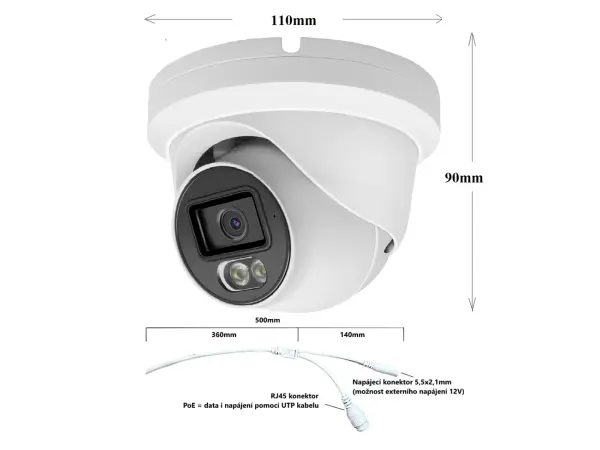 4k poe ip kamera xm-09d 8mpx kov s mikrofonem