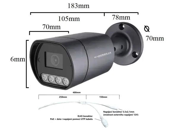 4K PoE IP kamera XM-10D 8MPx s mikrofonem