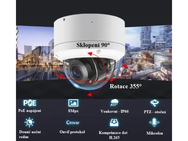 4K PoE IP kamera XM-19D PTZ v proveden� DOME 8MPx