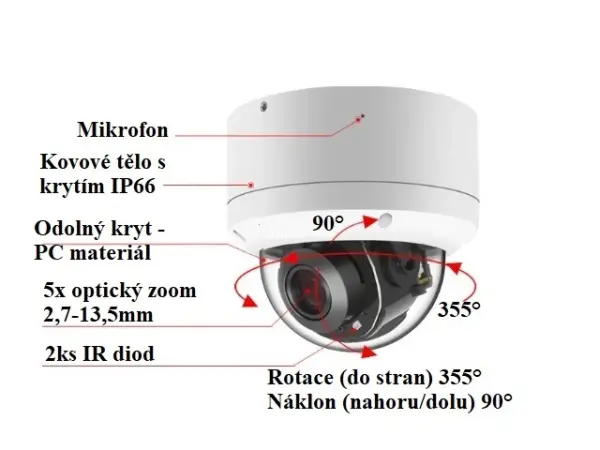 4K PoE IP kamera XM-19D PTZ v proveden� DOME 8MPx