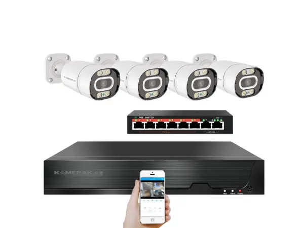 ip 4 kamerovy set  s externim poe xm-403b-ext. 4mpx, cz menu