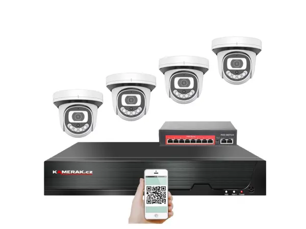 IP 4 kamerov� set  s extern�m PoE XM-412B-Ext. 4MPx, CZ menu