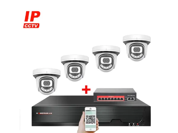 4k ip 4 kamerovy set  s externim poe xm-412d-ext. 8mpx, cz menu