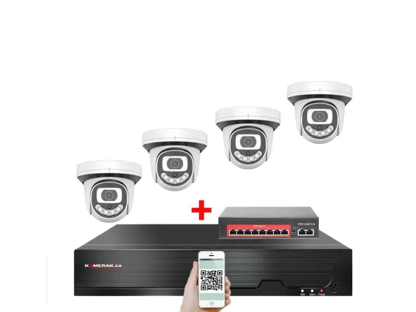 4K IP 4 kamerov� set  s extern�m PoE XM-412D-Ext. 8MPx, CZ menu