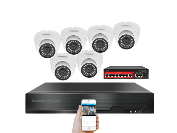 IP 6 kamerov� set s extern�m PoE XM-602B-Ext. 4MPx, CZ menu