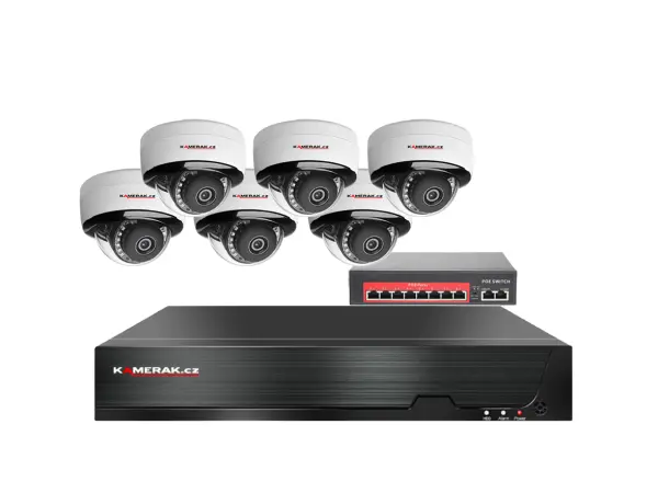 IP 6 kamerový set  s externím PoE XM-605B-Ext. 4MPx, CZ menu