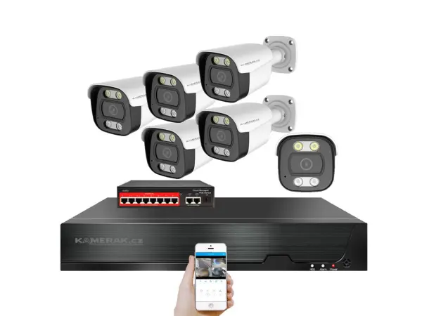 ip 6 kamerovy set s externim poe xm-614b-ext. 4mpx, cz menu