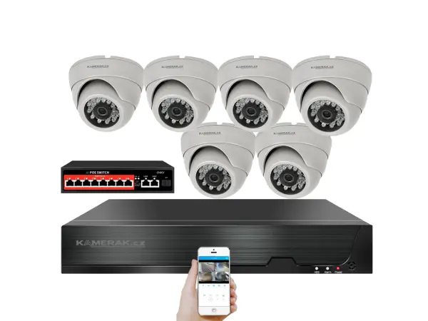 4k ip 6 kamerovy set s externim poe xm-602d-ext. 8mpx, cz menu