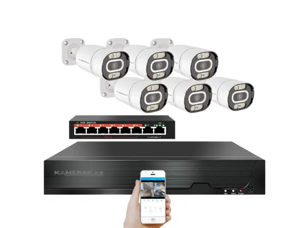 4K IP 6 kamerov� set s extern�m PoE XM-603D-Ext. 8MPx, CZ menu