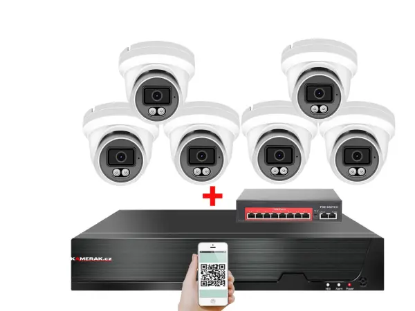 4K IP 6 kamerov� set s extern�m PoE XM-609D-Ext. 8MPx, CZ menu