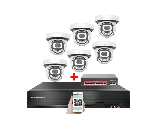 4K IP 6 kamerový set s externím PoE XM-612D-Ext. 8MPx, CZ menu