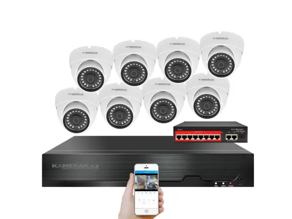 IP 8 kamerov� set s extern�m PoE XM-802B-Ext. 4MPx, CZ menu