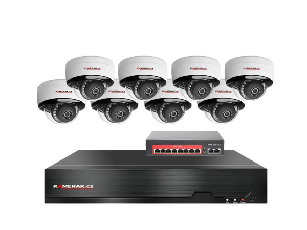 ip 8 kamerovy set s externim poe xm-805b-ext. 4mpx, mikrofon, cz menu