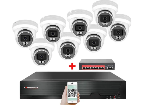 IP 8 kamerov� set s extern�m PoE XM-809B-Ext. 4MPx, CZ menu