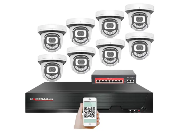 IP 8 kamerov� set  s extern�m PoE XM-812B-Ext. 4MPx, CZ menu