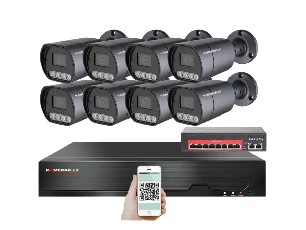 4K IP 8 kamerov� set s extern�m PoE XM-810D-Ext. 8MPx, CZ menu
