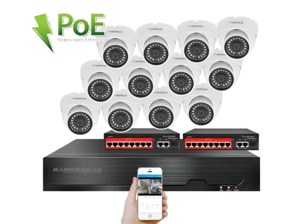 ip 12 kamerovy set s externim poe xm-1202b-ext. 4mpx, cz menu
