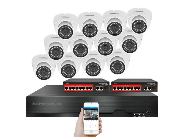 ip 12 kamerovy set s externim poe xm-1202b-ext. 4mpx, cz menu