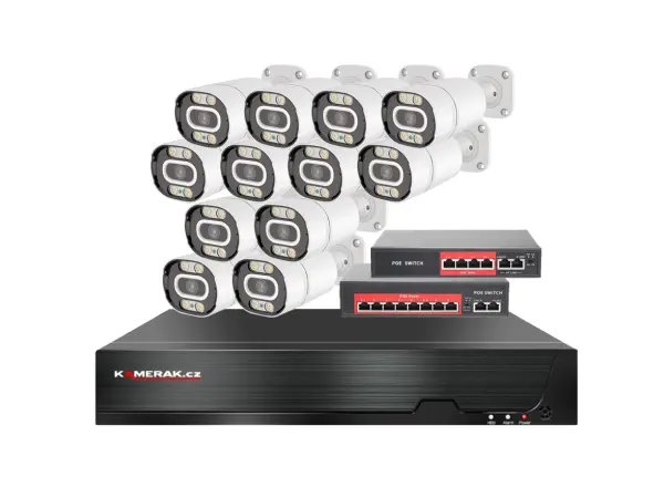 IP 12 kamerov� set s extern�m PoE XM-1203B-Ext. 4MPx, CZ menu