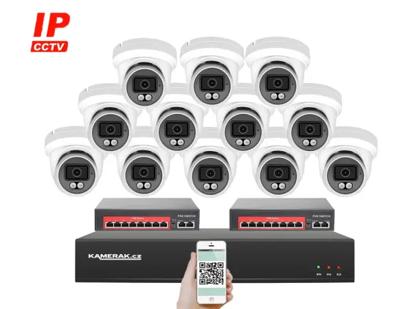ip 12 kamerovy set s externim poe xm-1209b-ext. 4mpx, cz menu