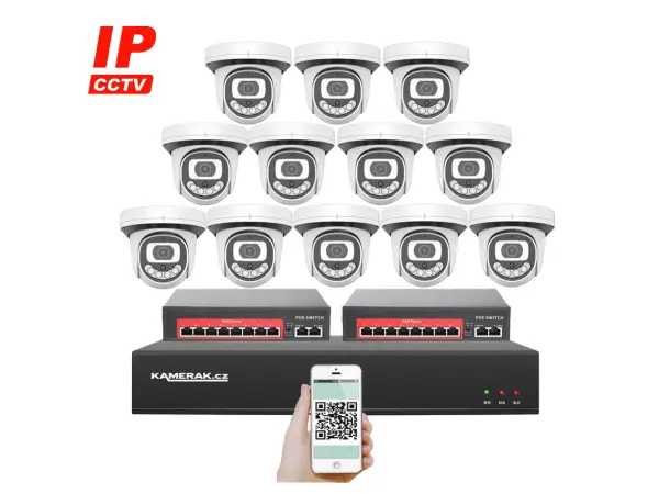 ip 12 kamerovy set  s externim poe xm-1212b-ext. 4mpx, cz menu