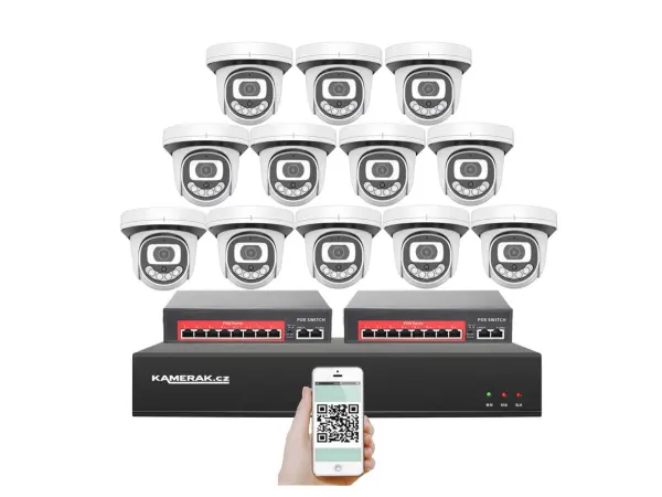 ip 12 kamerovy set  s externim poe xm-1212b-ext. 4mpx, cz menu
