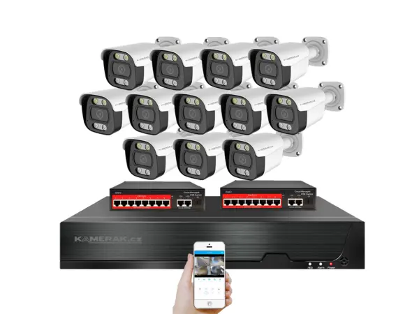 ip 12 kamerovy set s externim poe xm-1214b-ext. 4mpx, cz menu