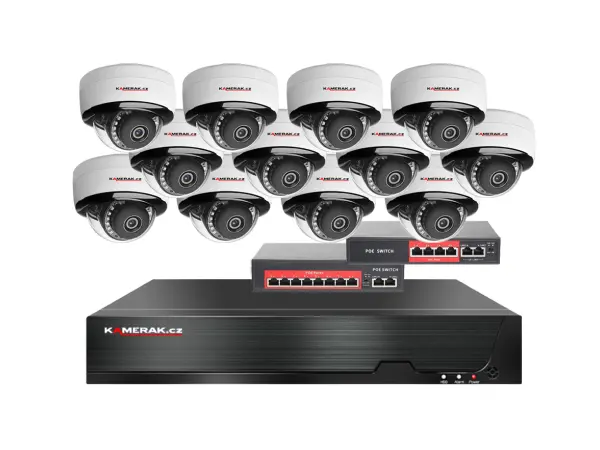 4K IP 12 kamerov� set s extern�m PoE XM-1205D-Ext. 8MPx, CZ menu