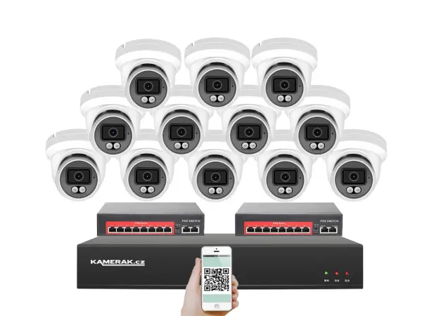 4K IP 12 kamerov� set s extern�m PoE XM-1209D-Ext. 8MPx, CZ menu