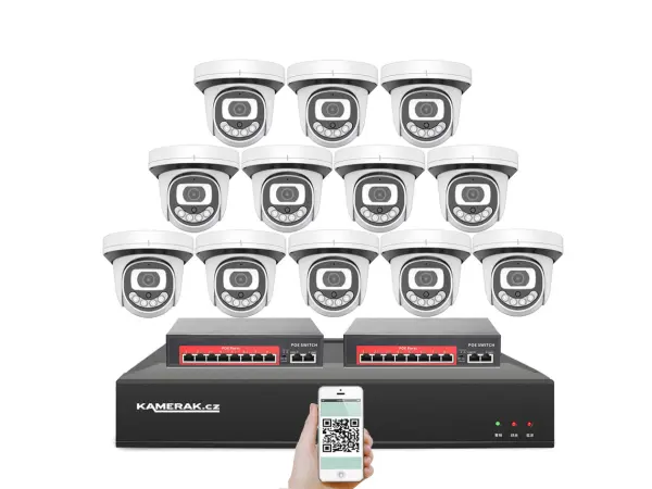 4K IP 12 kamerov� set s extern�m PoE XM-1212D-Ext. 8MPx, CZ menu