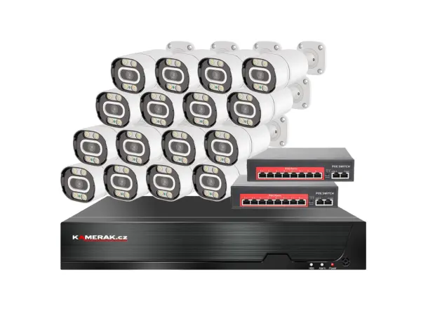 IP 16 kamerov� set s extern�m PoE XM-1603B-Ext. 4MPx, CZ menu
