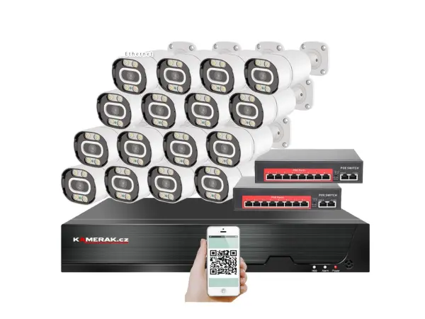 ip 16 kamerovy set s externim poe xm-1603b-ext. 4mpx, cz menu