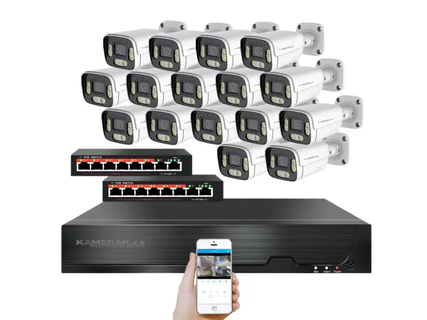 IP 16 kamerov� set s extern�m PoE XM-1606B-Ext. 4MPx,CZ menu