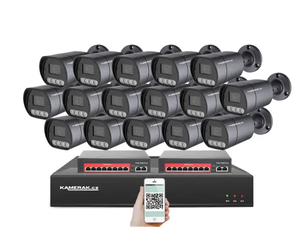 ip 16 kamerovy set s externim poe xm-1610b-ext. 4mpx, cz menu
