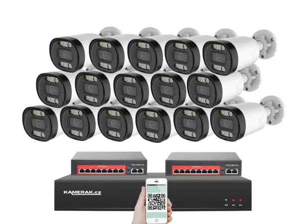 IP 16 kamerov� set s extern�m PoE XM-1613B-Ext. 4MPx, CZ menu