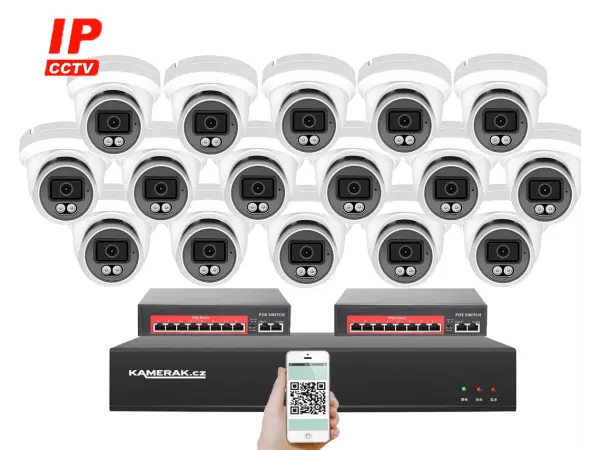 4k ip 16 kamerovy set s externim poe xm-1609d-ext. 8mpx, cz menu