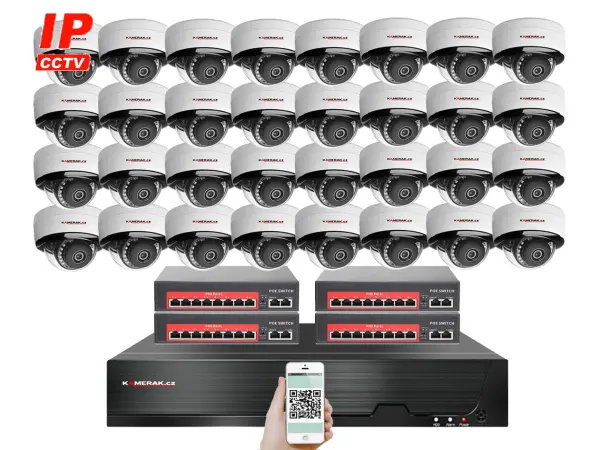 4k ip 32 kamerovy set s externim poe xm-3205d-ext. 8mpx, cz menu