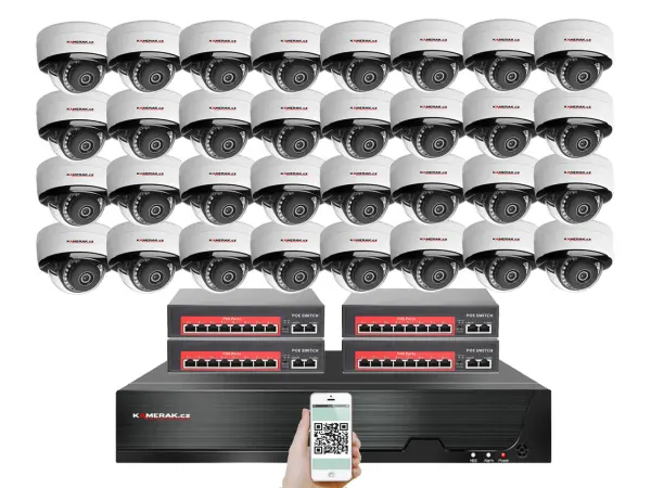 4k ip 32 kamerovy set s externim poe xm-3205d-ext. 8mpx, cz menu