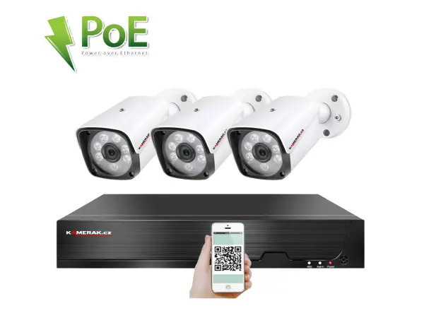 4K PoE IP 3 kamerov� set XM-301D 8MPx, CZ menu