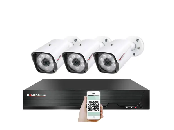 4K PoE IP 3 kamerov� set XM-301D 8MPx, CZ menu