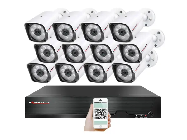 4k poe ip 12 kamerovy set xm-1201d 8mpx, cz menu