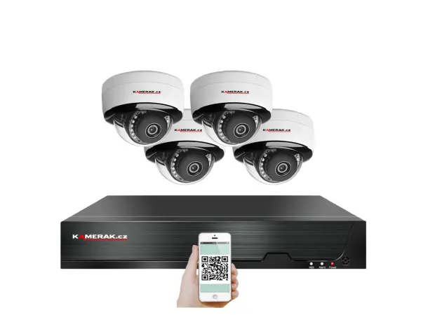 4K PoE IP 4 kamerov� set XM-405D 8MPx, mikrofon, CZ menu