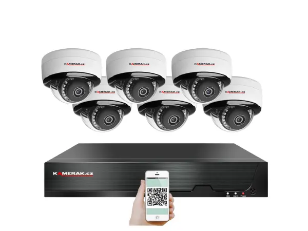 4K PoE IP 6 kamerov� set XM-605D 8MPx, mikrofon, CZ menu 