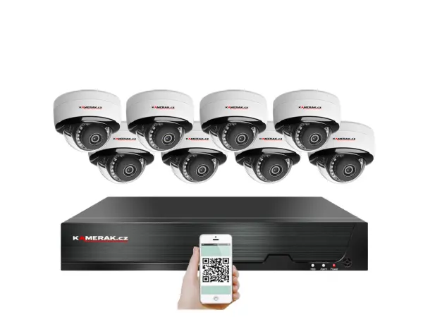 poe ip 8 kamerovy set xm-805b 4mpx, mikrofon, cz menu