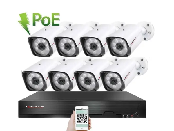 PoE IP 8 kamerov� set XM-801B 4MPx, CZ menu