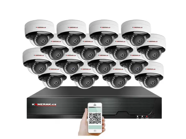 4k poe ip 16 kamerovy set xm-1605d 8mpx, mikrofon, cz menu