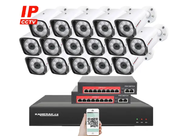 ip 16 kamerovy set s externim poe xm-1601b-ext. 4mpx, cz menu