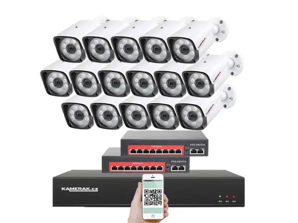 ip 16 kamerovy set s externim poe xm-1601b-ext. 4mpx, cz menu