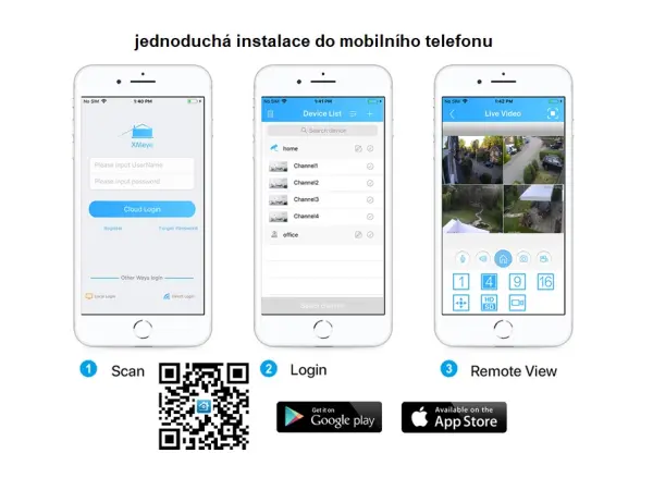 PoE NVR-7404 4CH 8Mpx, H.265 rekord�r pro 4 IP kamery, CZ menu