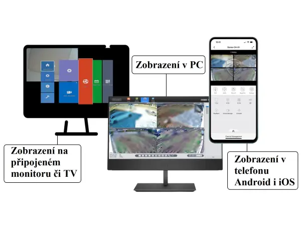 poe nvr-7208 8ch 8mpx, h.265 rekorder pro 8 ip kamery, cz menu